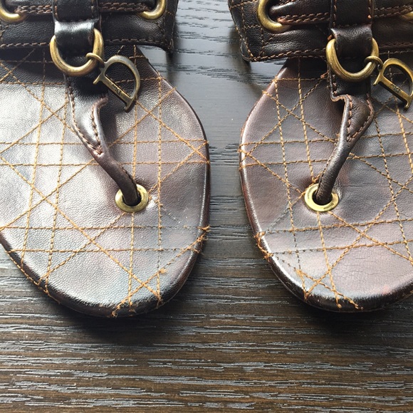 Christian Dior shoes 38/7.5 Brown Sandals - Picture 5 of 6